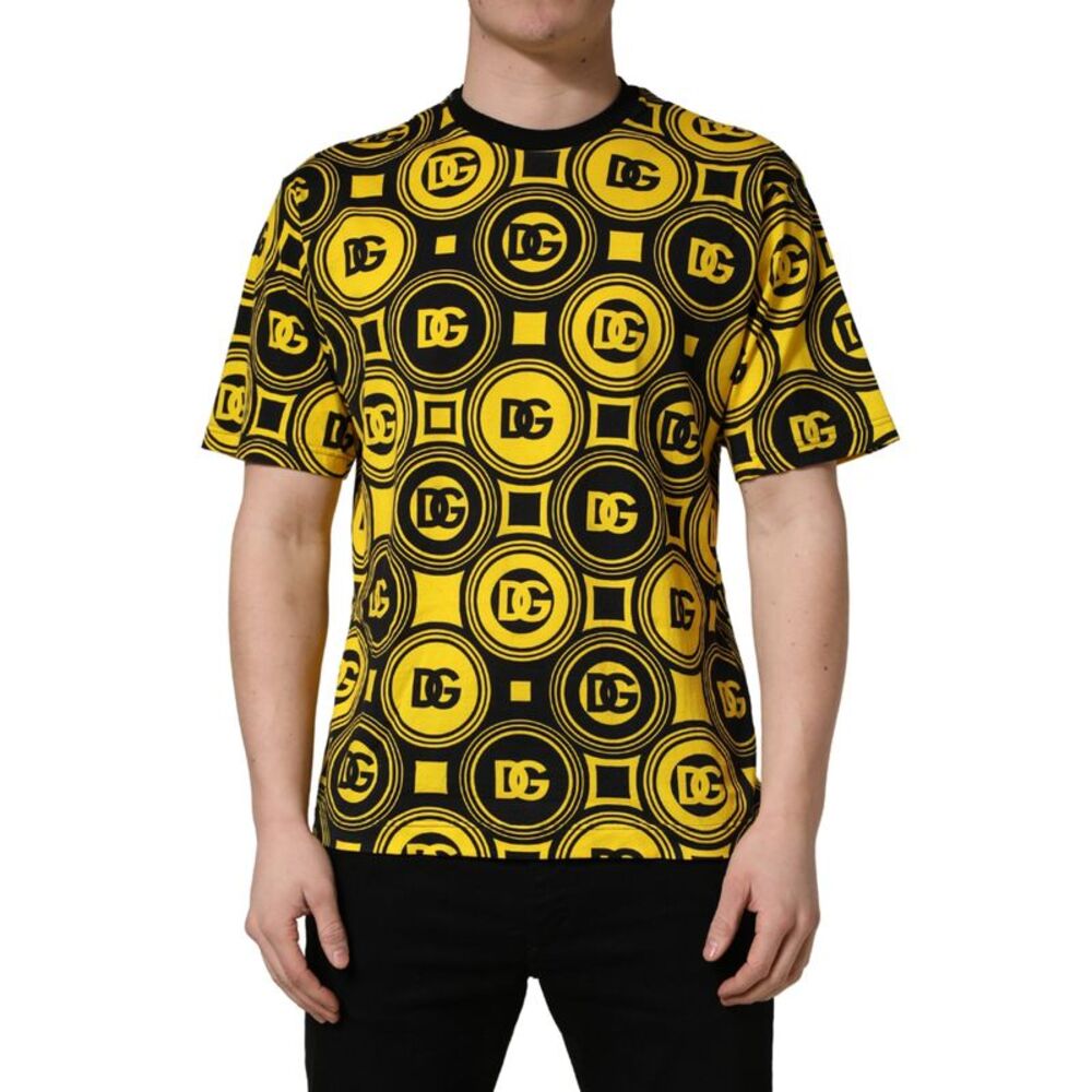 Invicta Yellow Black Logo Geometric Pattern Men's T-shirt